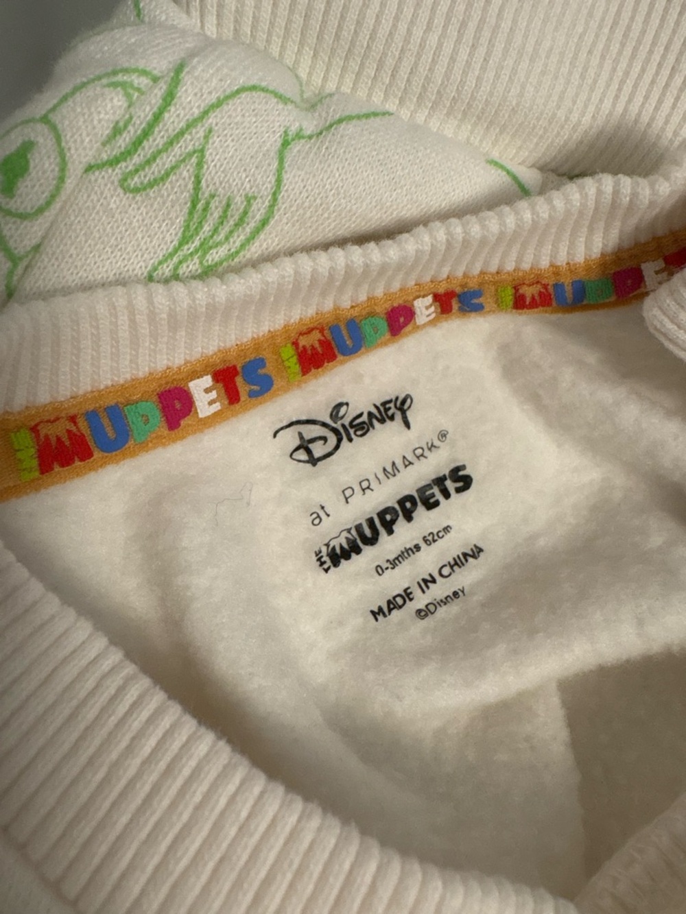 Disney Cream Baby Sweatsuit with Multicolor Muppet Character Grid - Picture 6 of 6